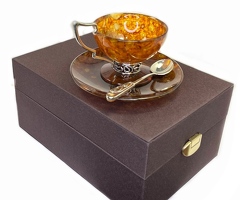 Чайный набор из янтаря и белой бронзы "Гауди" - Изображение 3